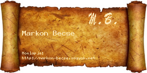 Markon Becse névjegykártya